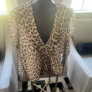 Generation love leopard print blouse Sz L